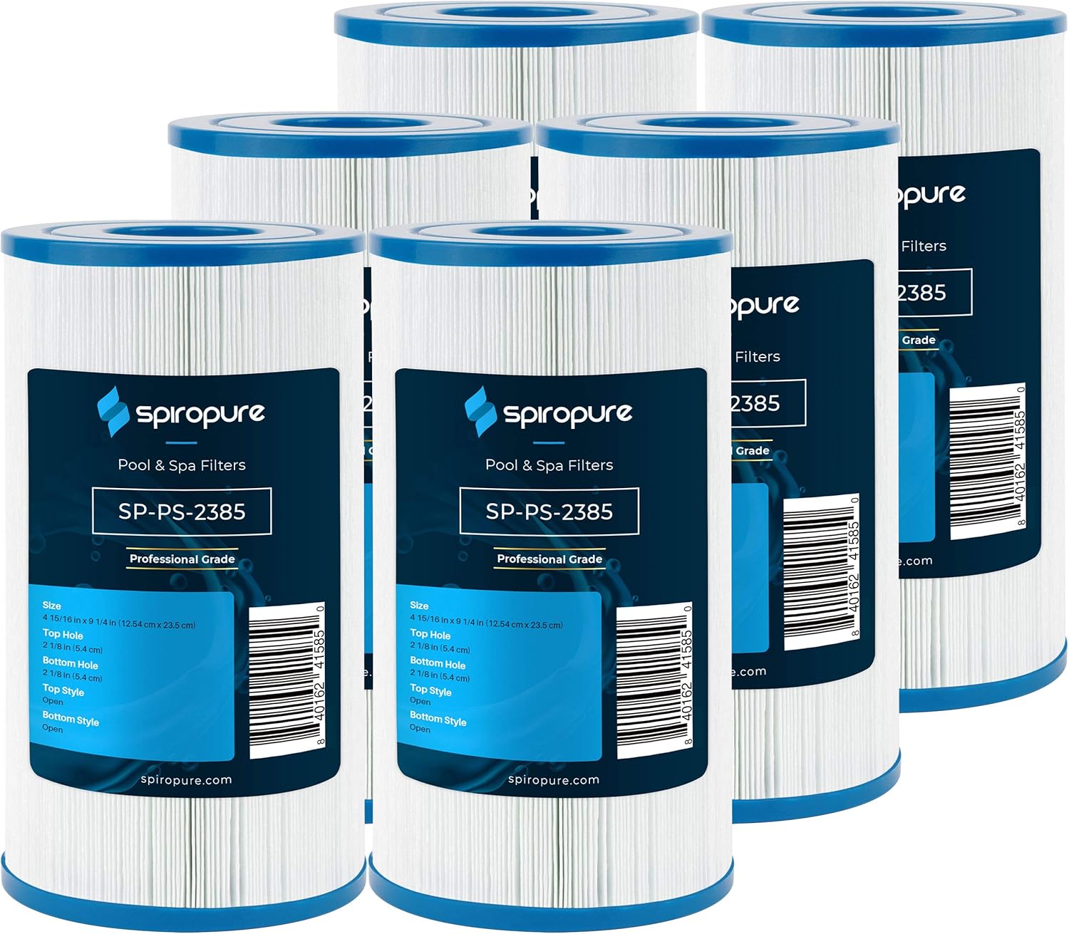 SpiroPure Replacement for Pleatco PRB35-IN Unicel C-4335 Filbur FC-2385 Thermo Spas FL1008 Caldera Spas 74148 Waterway 35 817-3501 6000-136 Hot Tub Spa Pool Filter Replacement Cartridge (Case of 6)