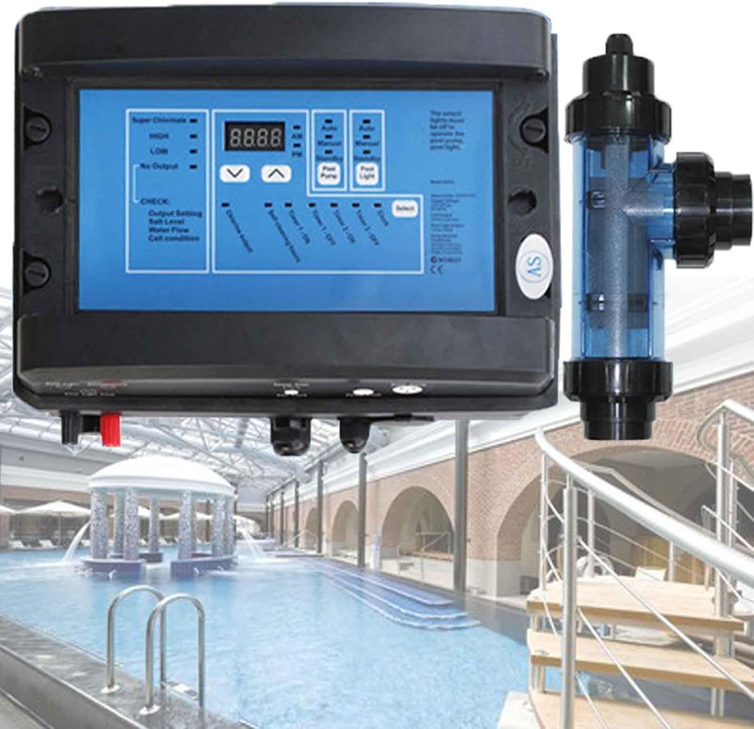 Pool Salt Water Chlorinator,Salt Water Pool Chlorine Generator System,10/15/20/30/50 G/H,Simple Operation Pool,10-40℃ Water Temperature Chlorine Generator Chlorinator,50g/h