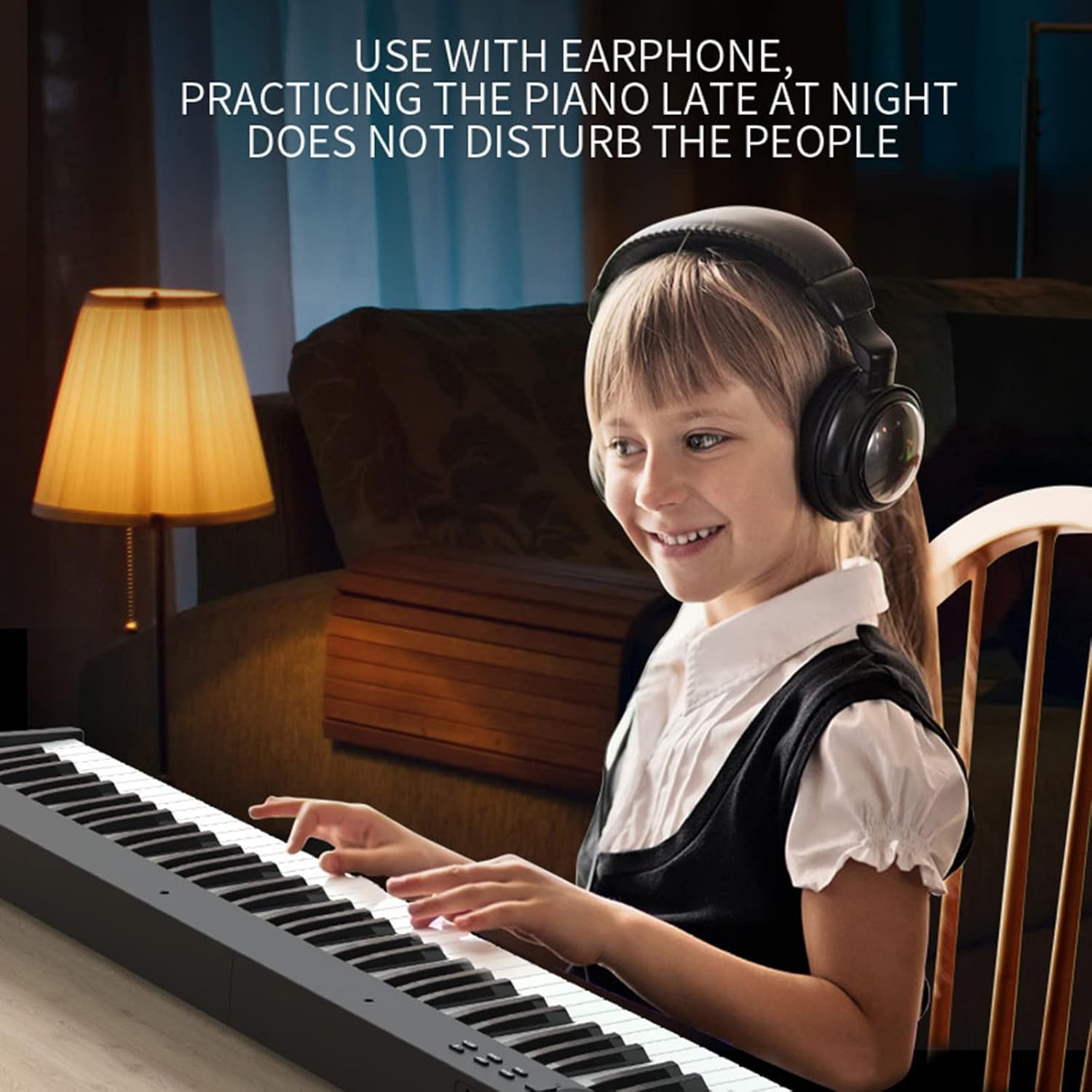 88 Keys Full Size Weighted Keyboard Piano Foldable Digital Piano Portable Keyboard For Beginners With Bluetooth, USB/MIDI, Sustain Pedal, Piano Bag, Music Sheet Stand(White)