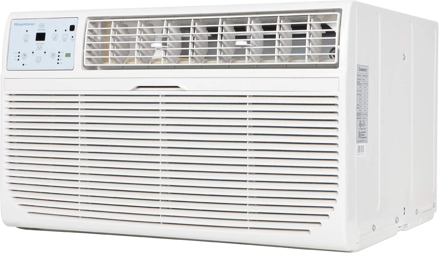 Keystone 10,000 BTU 230V Wall Mounted Air Conditioner with Supplemental Heat and Dehumidifier Function, Quiet Wall AC with Remote Control for Small and Medium Sized Rooms up to 450 Sq.Ft.