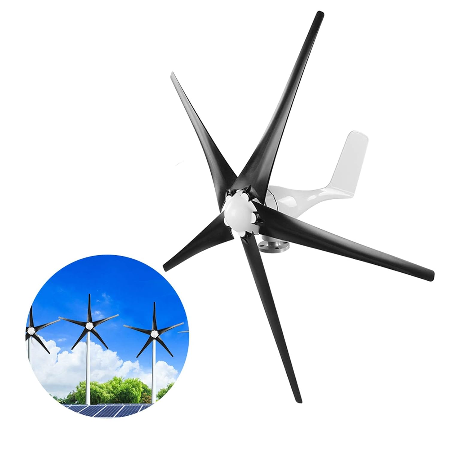 Wind Turbines Generator, Professional Wind Turbines Kit, 800W 5 Cutter Wind Generator, Low, Solar Wind Power Parts Accessories (24V)