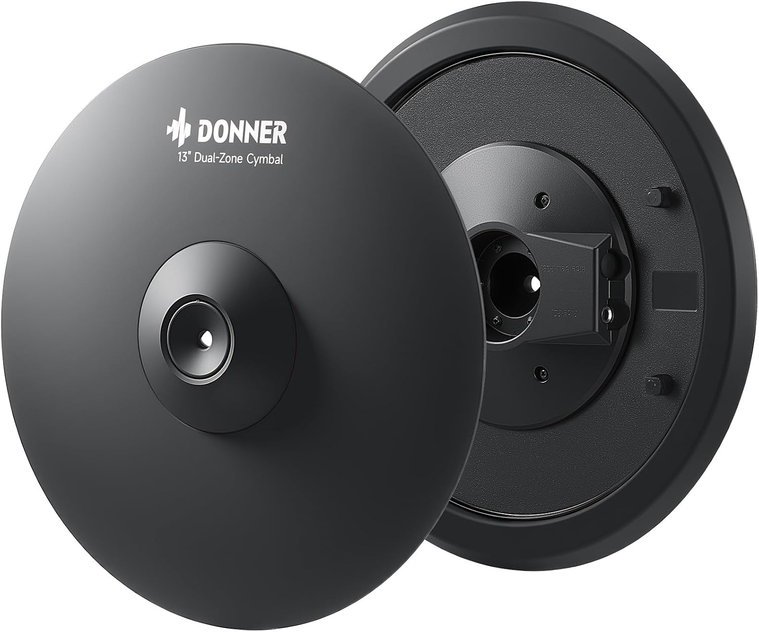 Donner Mute Cymbal for Electronic Drum Set, 13-inch Dual Zone Crash for Electric Drum Kit, 2 Zone E Cymbal for Digital Drum (CYB-13D)