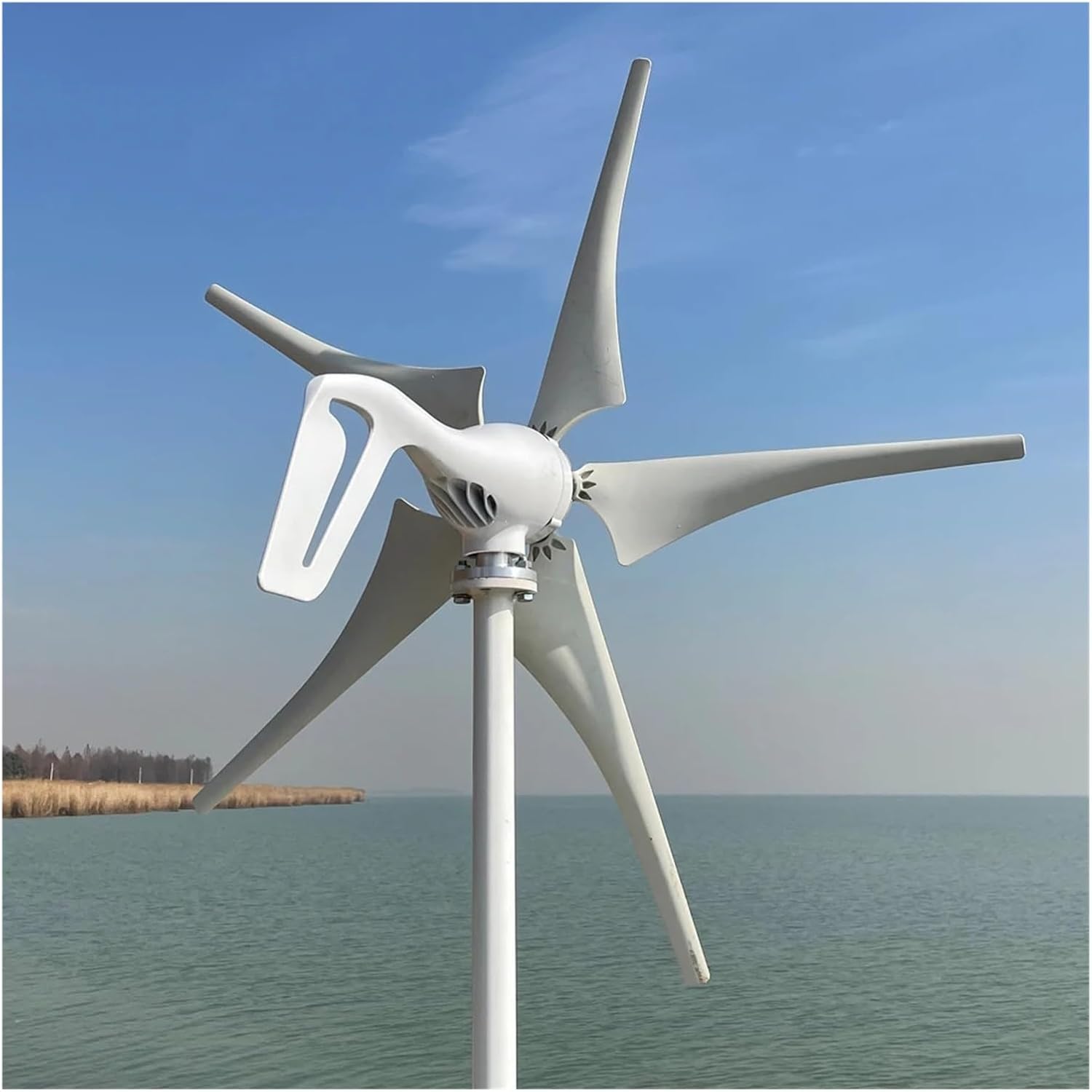 5000W Horizontal Wind Turbine 12V 24V 48V Small Power Generator Low Noise Windmill for Small Household Farms Low Starting Speed for Home(Hybrid Control,48V)