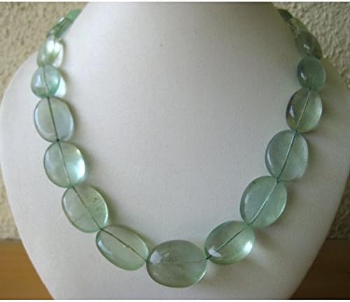 1 strand natural green flourite tumbles - fluorite - fine fluorite - 24mm to 16mm - 17 inch