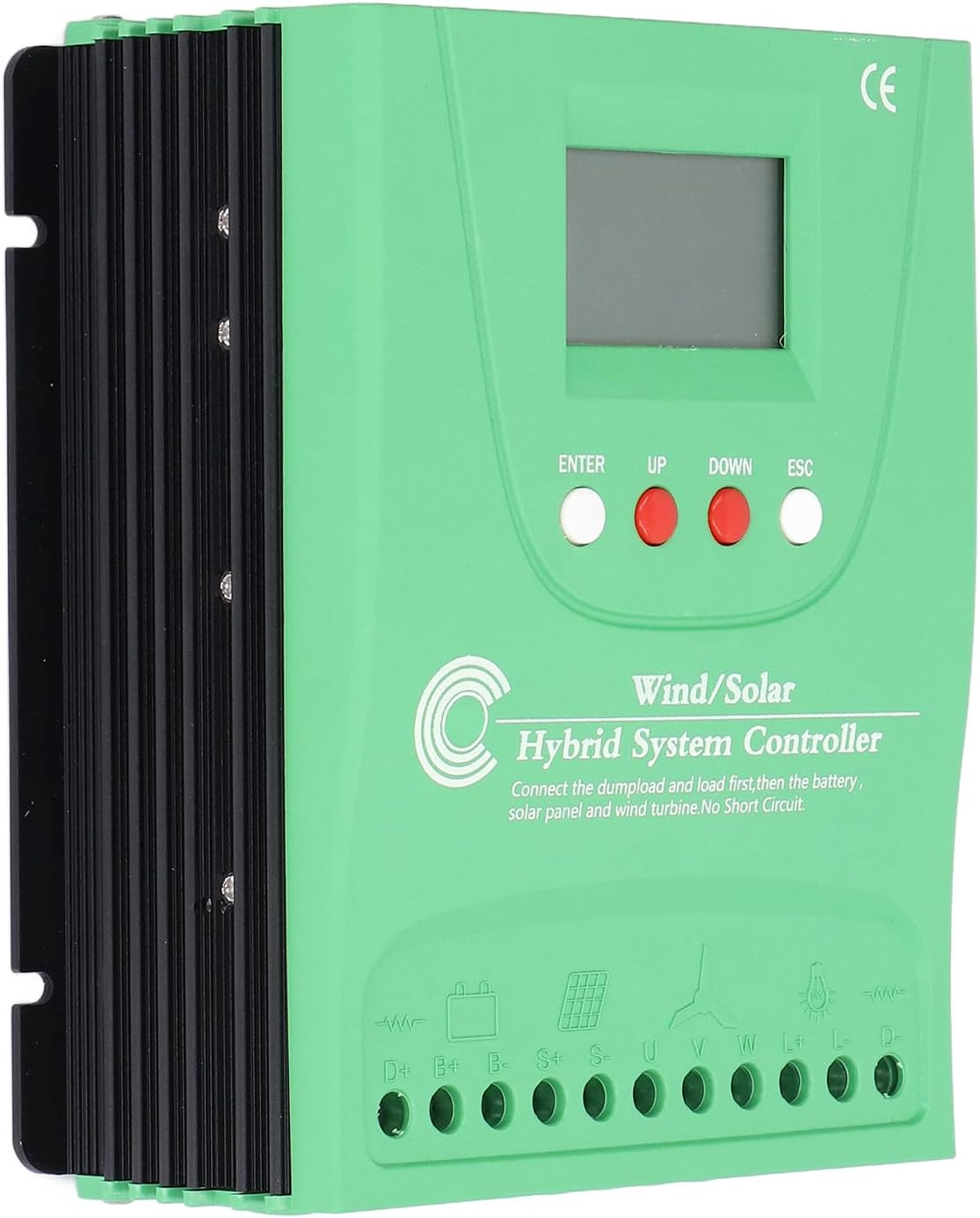 FOUF 2800W Wind Solar Hybrid Charge Controller, Auto 24V/48V Battery MPPT Hybrid Wind Solar Controller with LCD Display and Free Dump Load Accurate, 1600W Wind and 1200W Solar Panel(GPI48280)