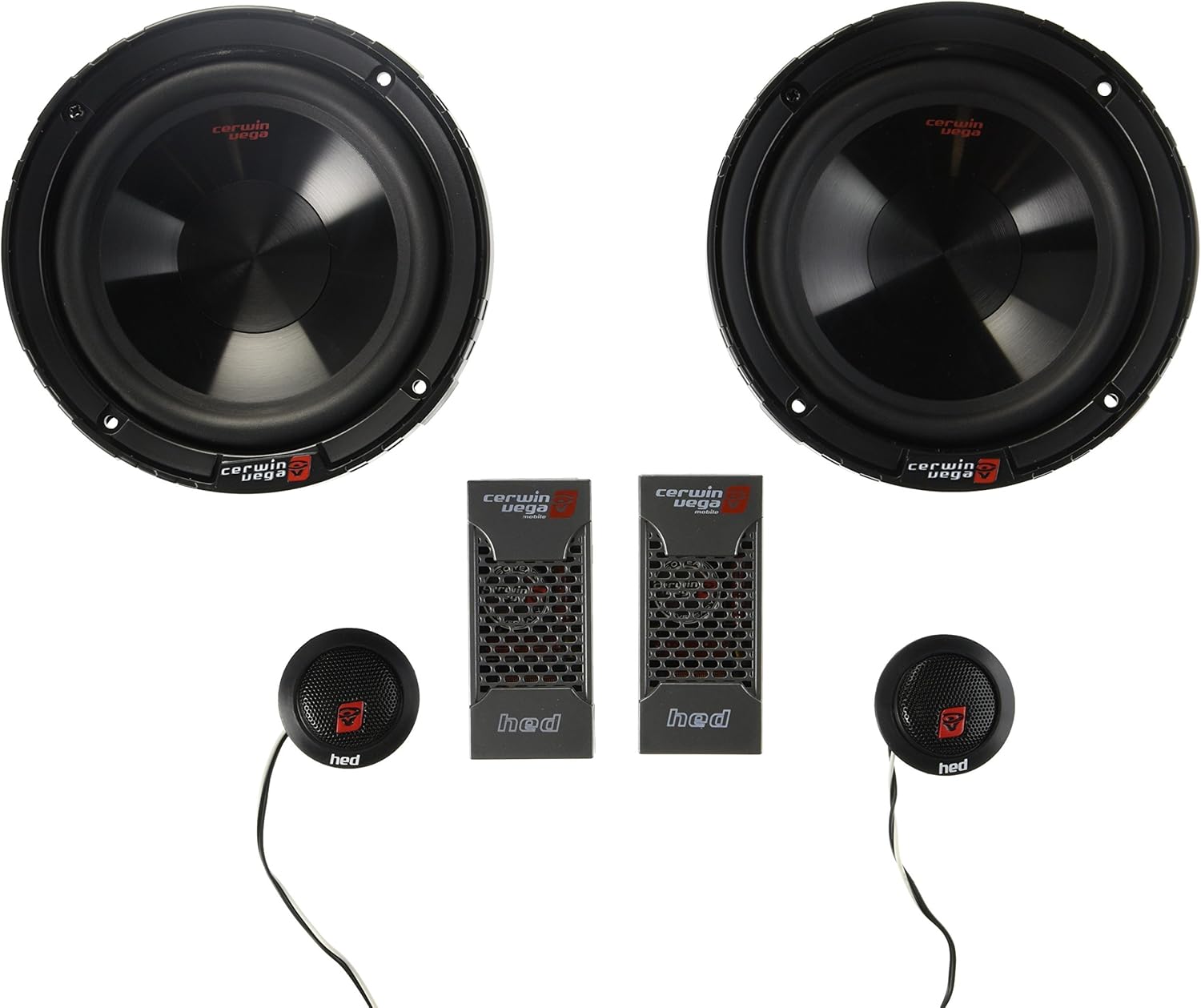 Cerwin-Vega H465C HED 6.5-Inch 360 Watts Max/50Watts RMS Power Handling 2-Way Component L Speaker Set, Black