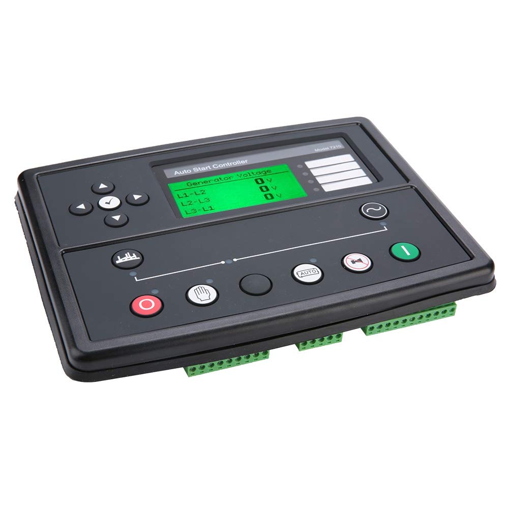 Vikye Generator Controller, DSE7210 Plastic, 3 Phase Generator Sensing, Power Monitoring, Dual Mutual Standby with Load Balancing Timer, Gasoline, Black