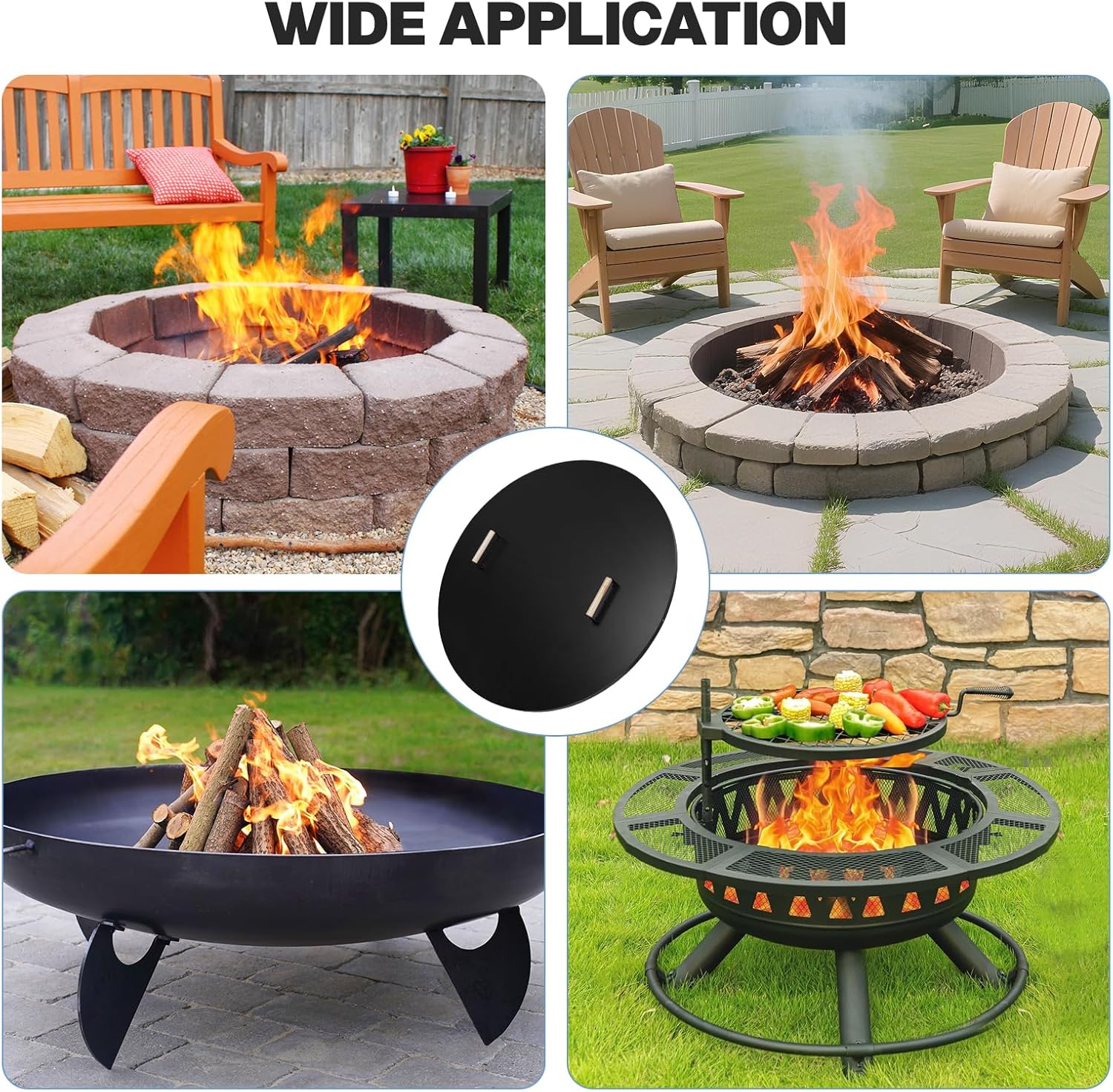 Fire Pit Lid Cover Round - 38