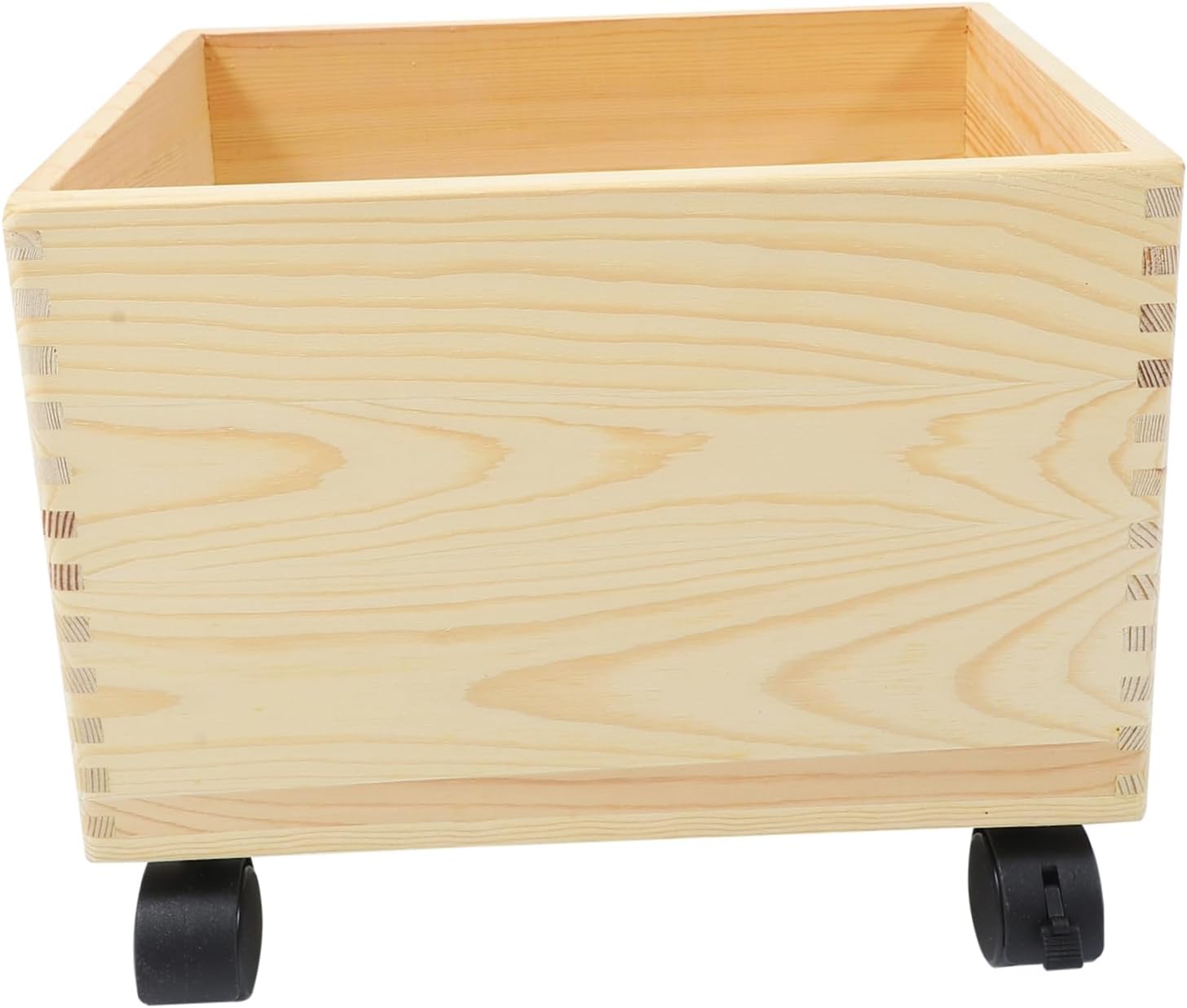 Tofficu 1Pc Box Wooden Storage Box with Wheels Multi Functional Household Clothes Case Durable Material Chic Design for Organizing Clothes and More