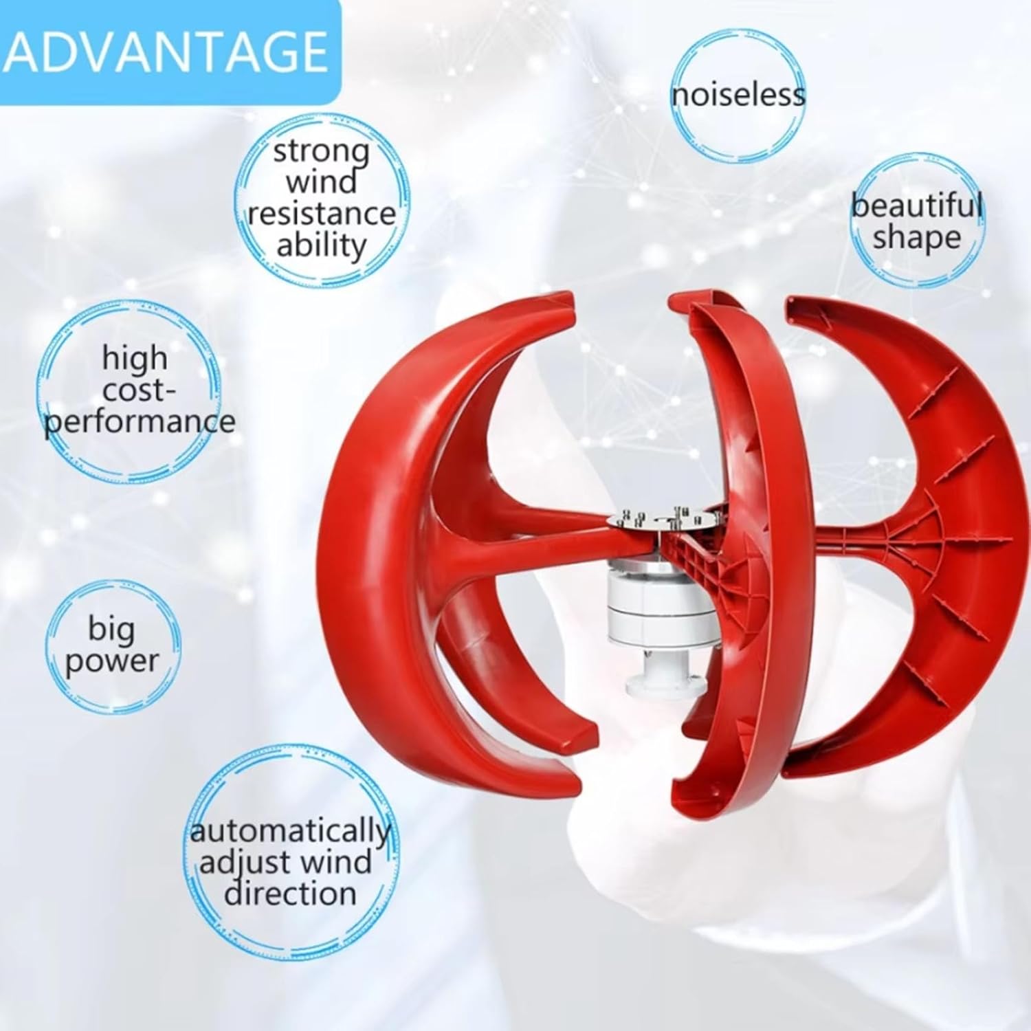 Lamp Shape 5000W 12V 24V 48V Vertical Wind Turbine Generator Set for Home use 5000W Low Noise Permanent Magnet Generator with MPPT Controller