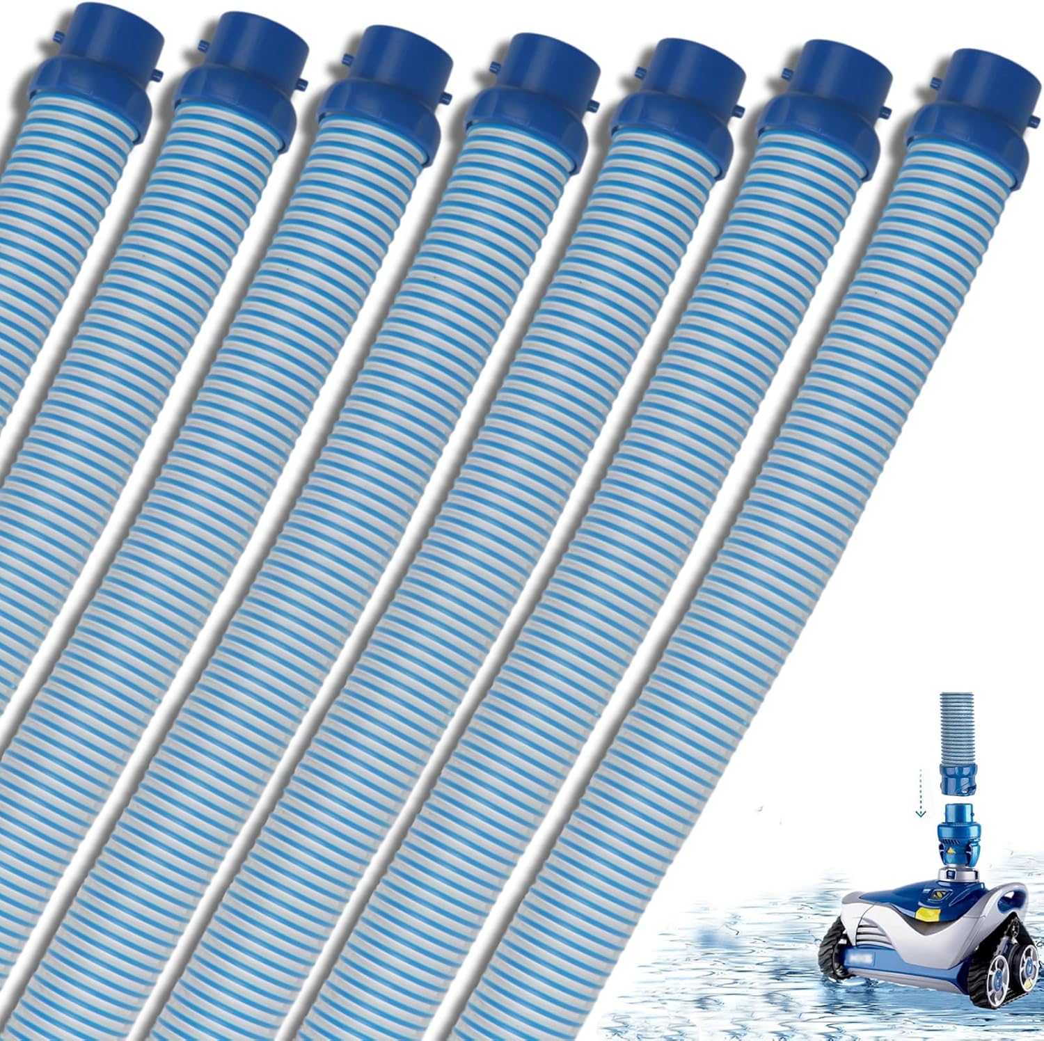 7 Pack R0527700 Pool Cleaner Hose Replacement Kit for Zodiac Baracuda MX6 X7 T3 T5 Swimming Pool Cleaner, 39 Inch Twist Lock Pool Vacuum Hose, One Year Warranty