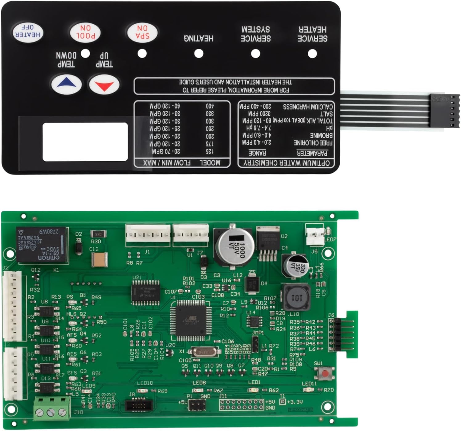 42002-0007S Control Board with 472610Z Switch Pad for Pool Heater Replacement for Pentair MasterTemp 400 300 250 Sta-Rite Max-E-Therm SR400HD SE400NA SR333HD Most NA and LP series pool/spa heater