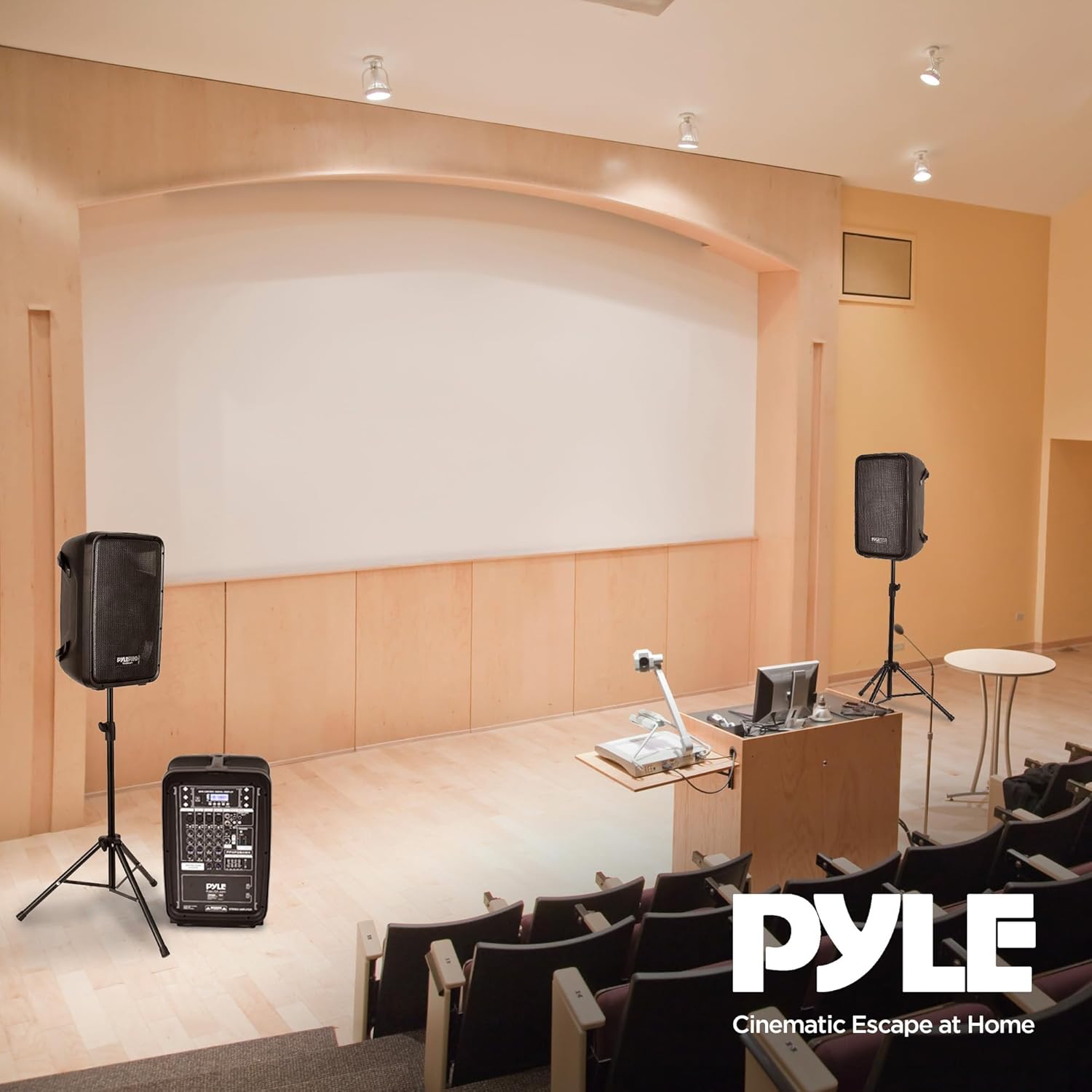 Pyle PA Speaker DJ Mixer Bundle - 300 W Portable Wireless Bluetooth Sound System w/ USB SD XLR 1/4