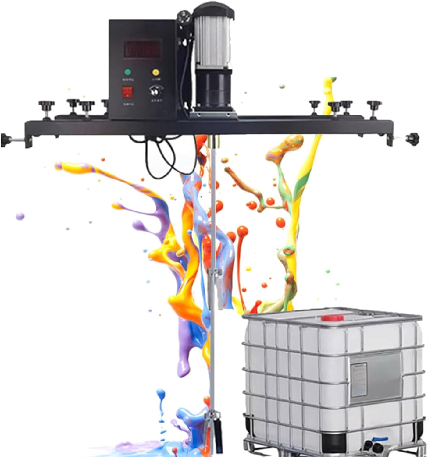 IBC Paint Mixer, 980W Electric Tank Mixer Machine, Commercial Paint Stirring Machine with Support Hanger, Folding Propeller, for Ink Dissolver Agitator