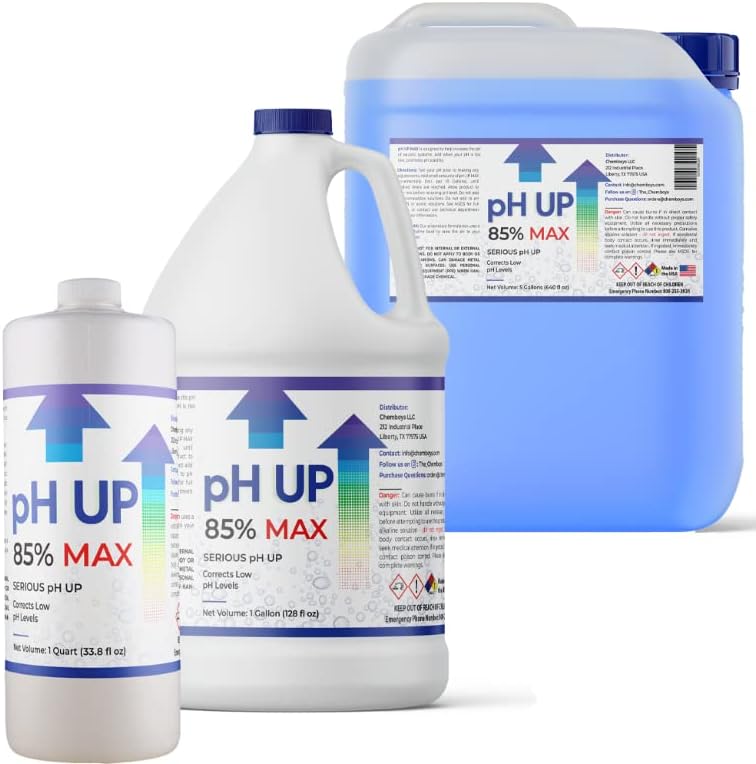 pH Up 85% MAX Control – pH Adjuster for pH Imbalances, Pool, Hot Tubs, Aquariums, Spa, Fish Tanks, Laboratory