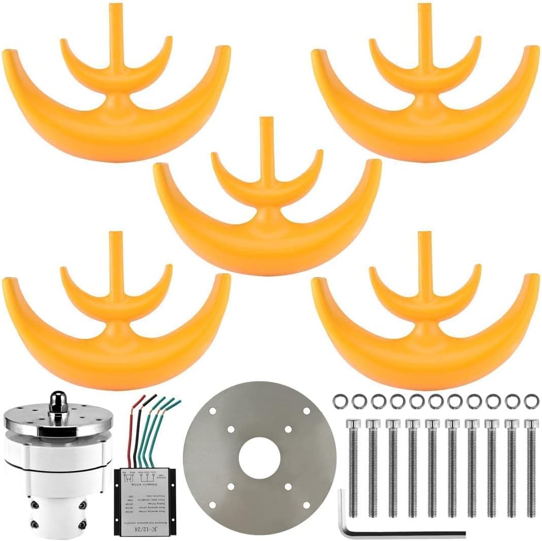 Wind Generator Kit Wind Turbine Generator Kit,12000w with 5 Blade, Wind Power Generator for Marine, RV, Home, Hybrid Solar Wind System