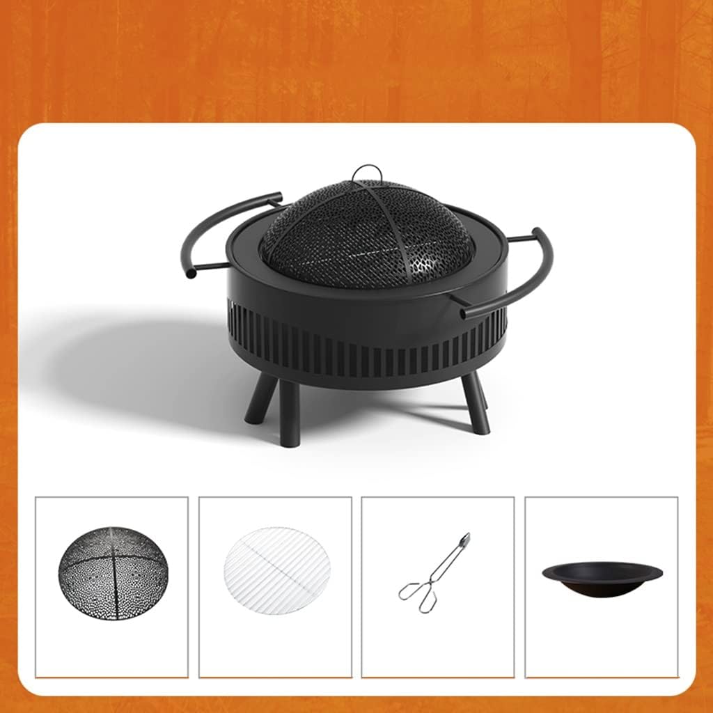 Outdoor Fire Pits with Cooking Grill, 25.6