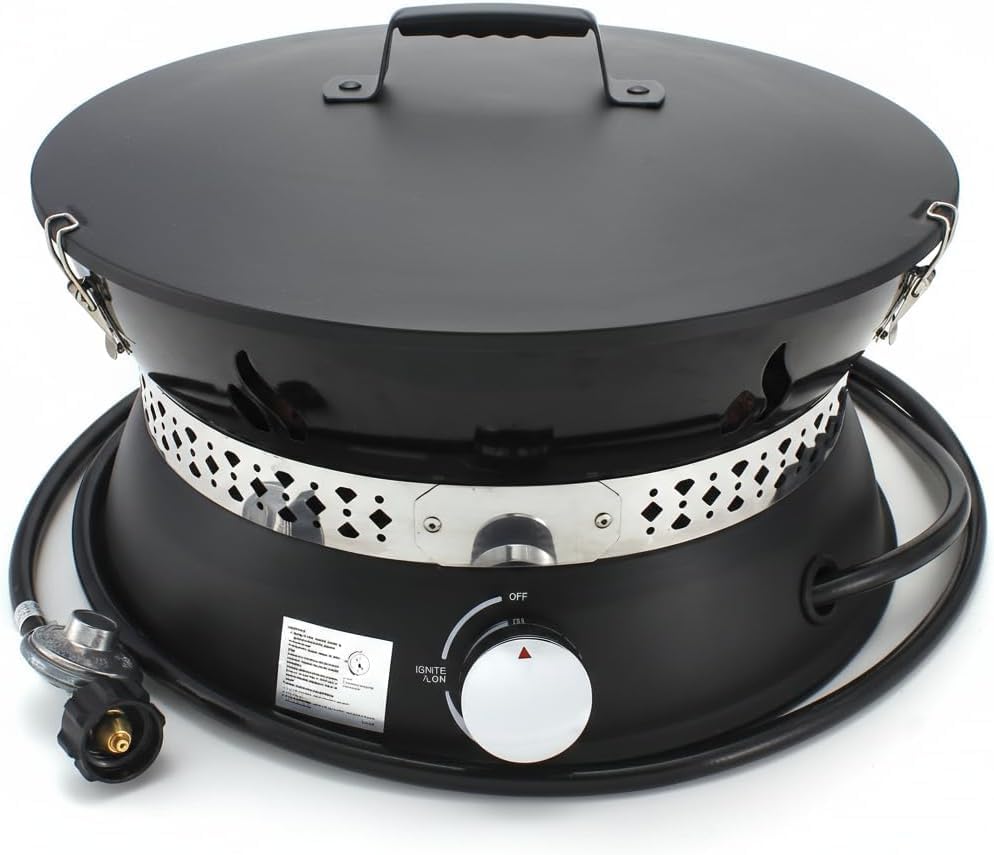 Portable Propane Fire Pits, 19 Inch 58,000 BTU Gas Fire Pit with Cover & Handle,Smokeless Propane Firepit for Outdoor Camping, Camping,Patio, Backyard, Garden
