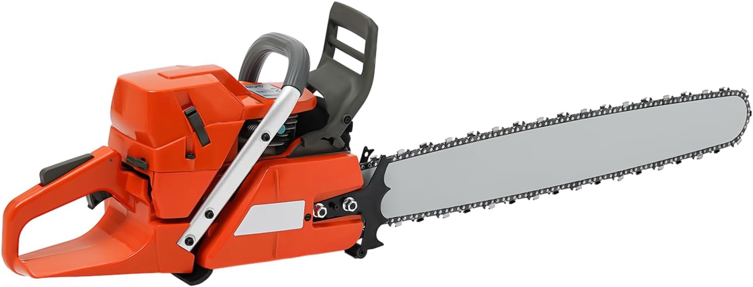 71CC Gas Chainsaw, 28-Inch 2-Stroke Handheld Cordless Petrol Chain Saw with Goggles, 3.9KW Gas Powered Chainsaw for Tree Wood Cutting, 10000rpm