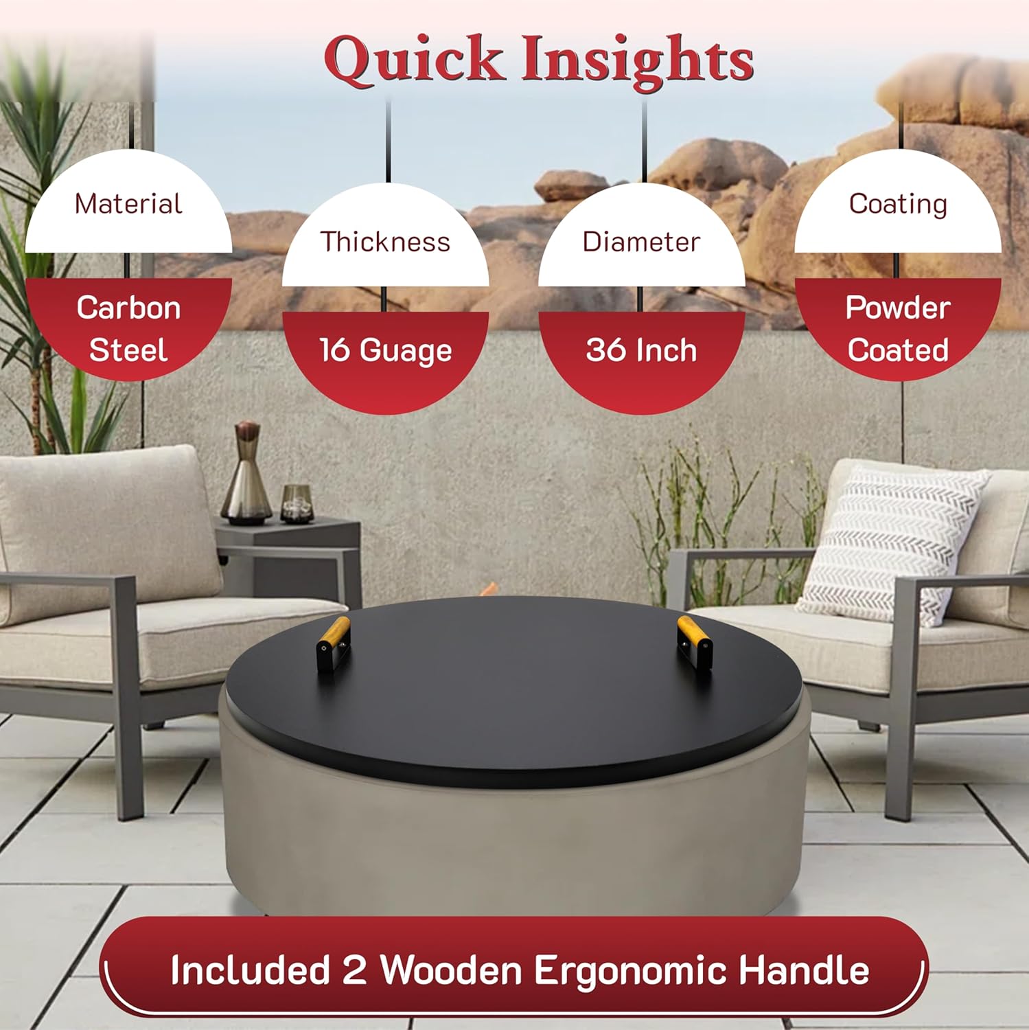 Febtech - Firepit Lid 36