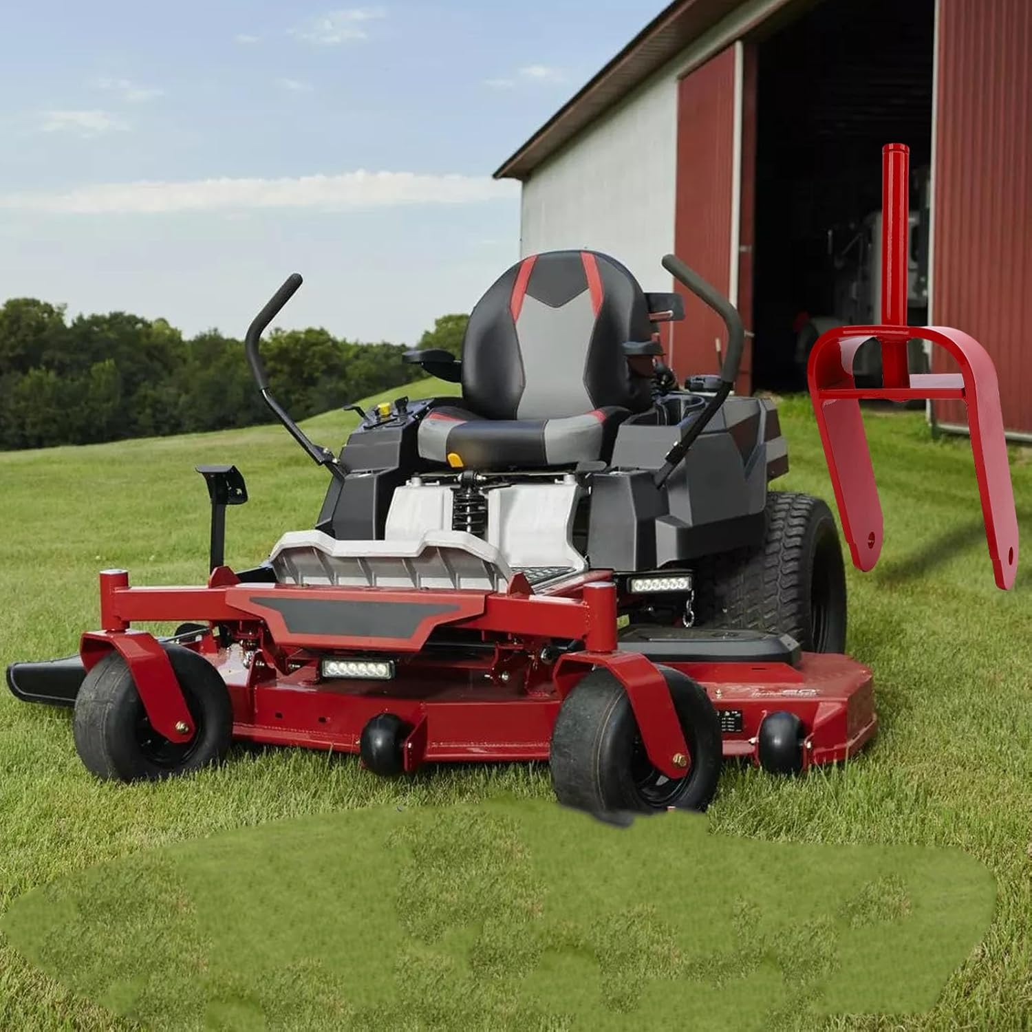 Caster Fork Replacement, Durable Red Steel Yoke Compatible with Zero Turn Mower Types 74330 74325 74425 74433 for Smooth and Stable Lawn Cutting