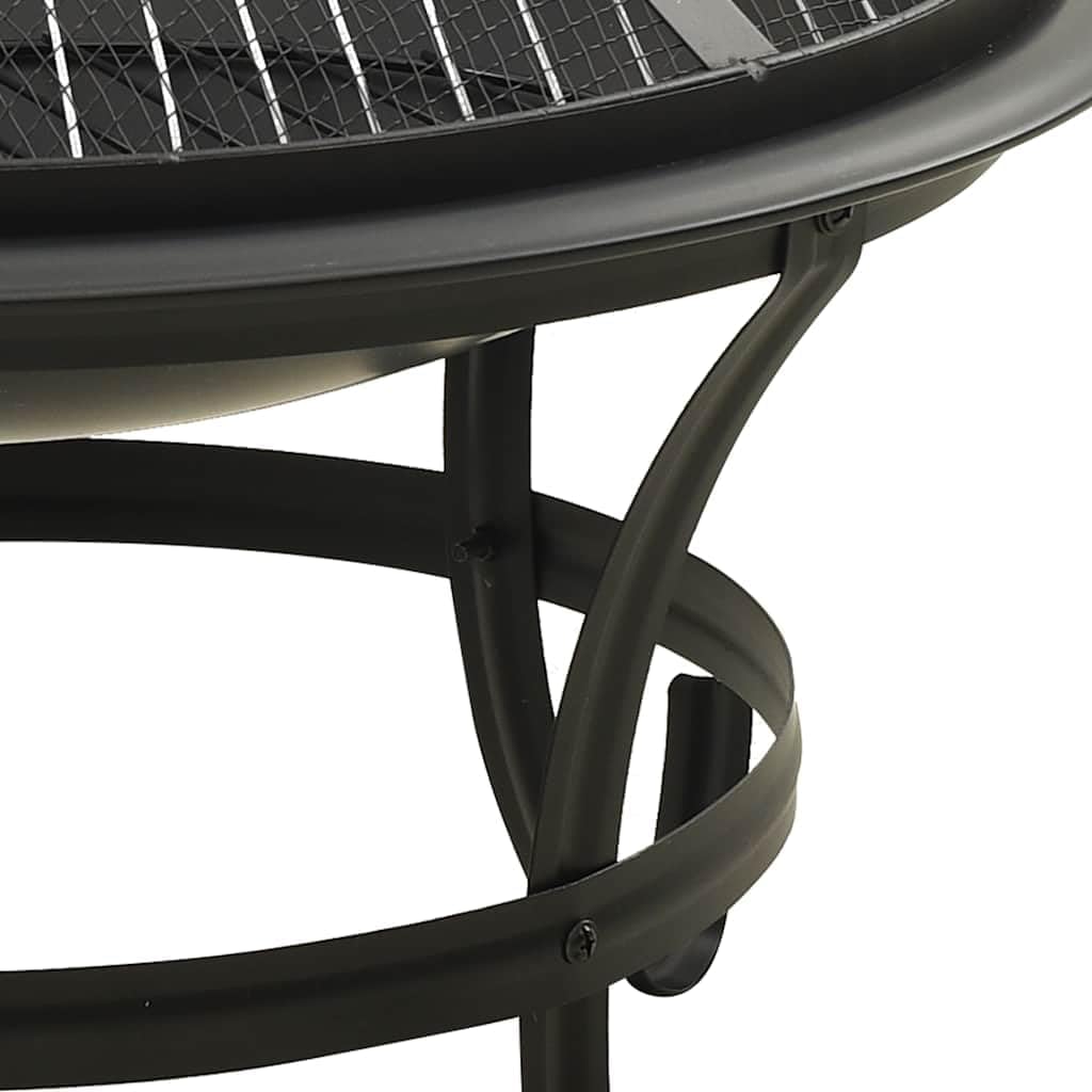 2-in-1 Fire Pit and BBQ with Poker Portable Steel Fire Pit with Cooking Grid for Outdoor Heating and Barbecue 22