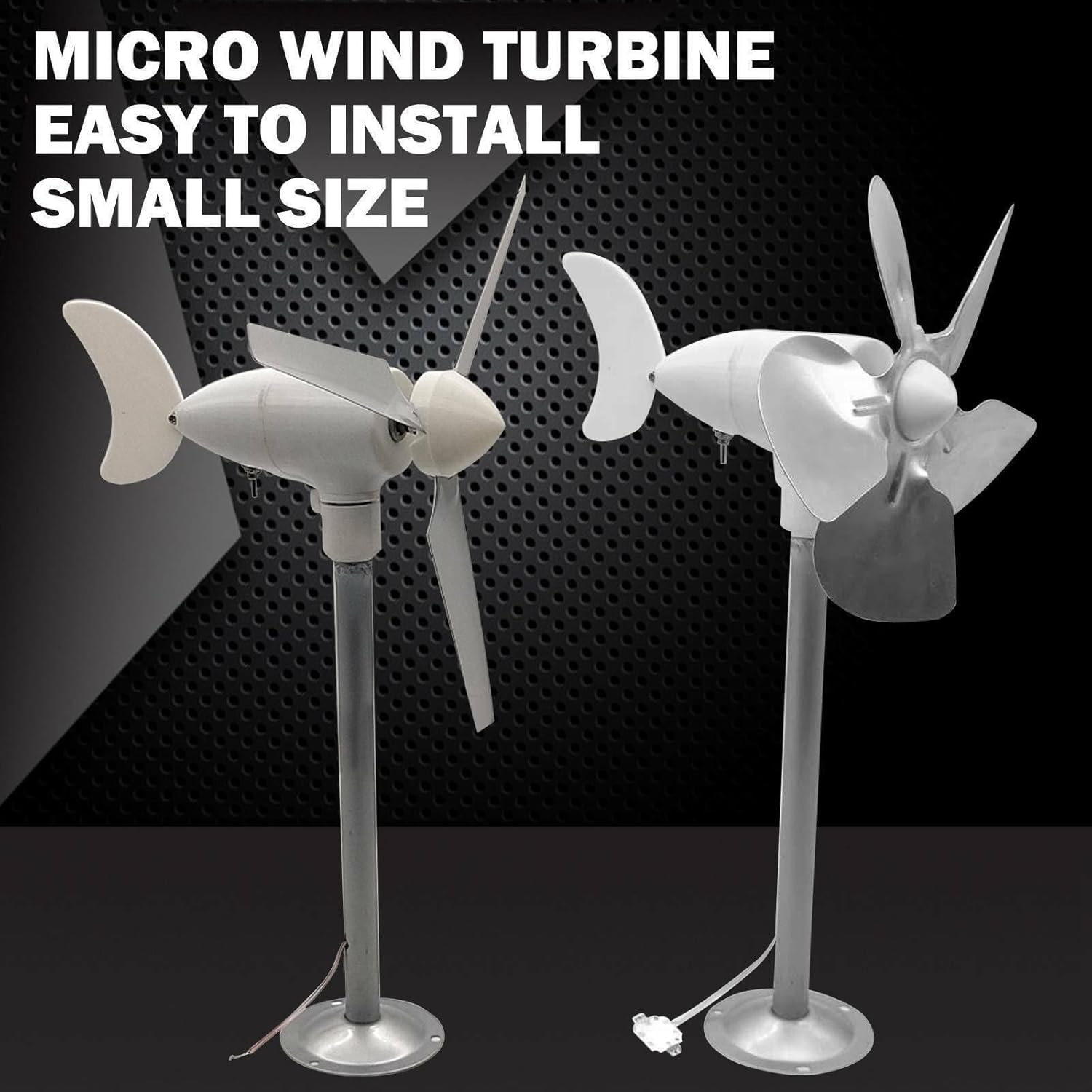 DIY Windmill Kit Miniature Wind Generator Three-Phase Permanent Magnet Brushless Generator Model Windmill Window Display DIY (Color : 3blade+5blade 2pc)