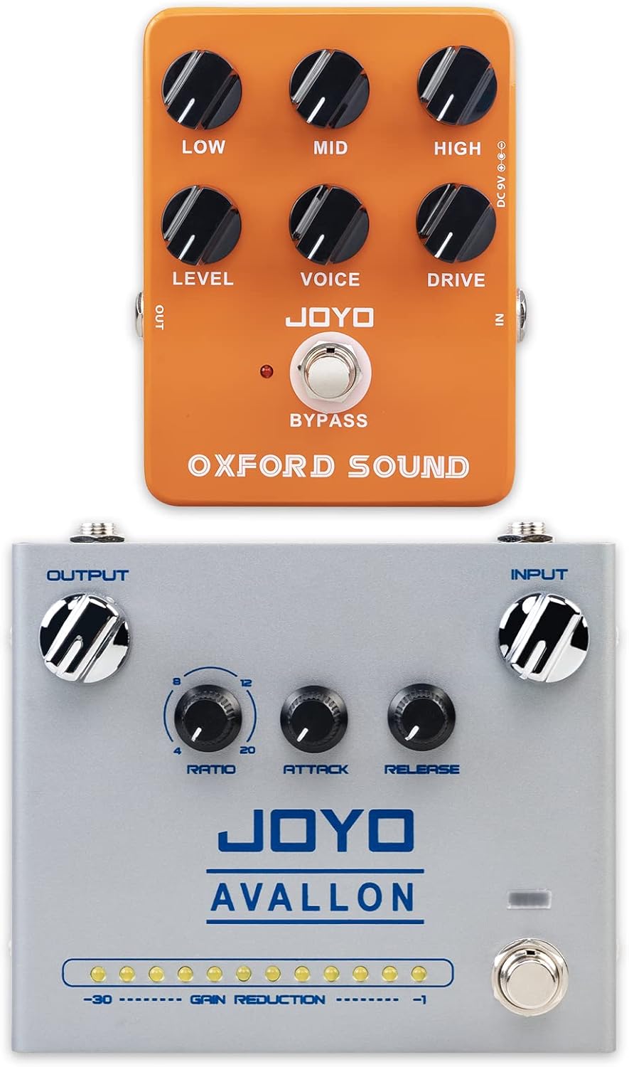 JOYO JF-22 Amplifier Simulation Distortion Pedal and R-19 Compressor Guitar Effect Pedals