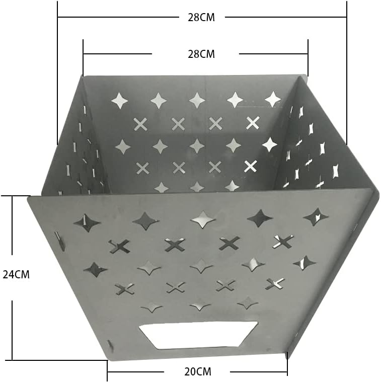 Stainless Steel Collapssible Fire Pit, Folding Firepits for Outside Wood Burning, Foldable Outdoor Accessories for BBQ Camping Travel or Picnic, Foldable Fire Pits Bonfire of Backyard, 5pcs