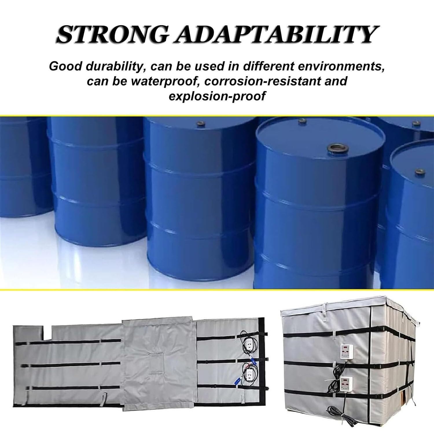 IBC Barrel Heater, 440 X 110cm Heating Blanket, Oil Drum Electric Heating Machine, with 0~150℃ Temperature Controller