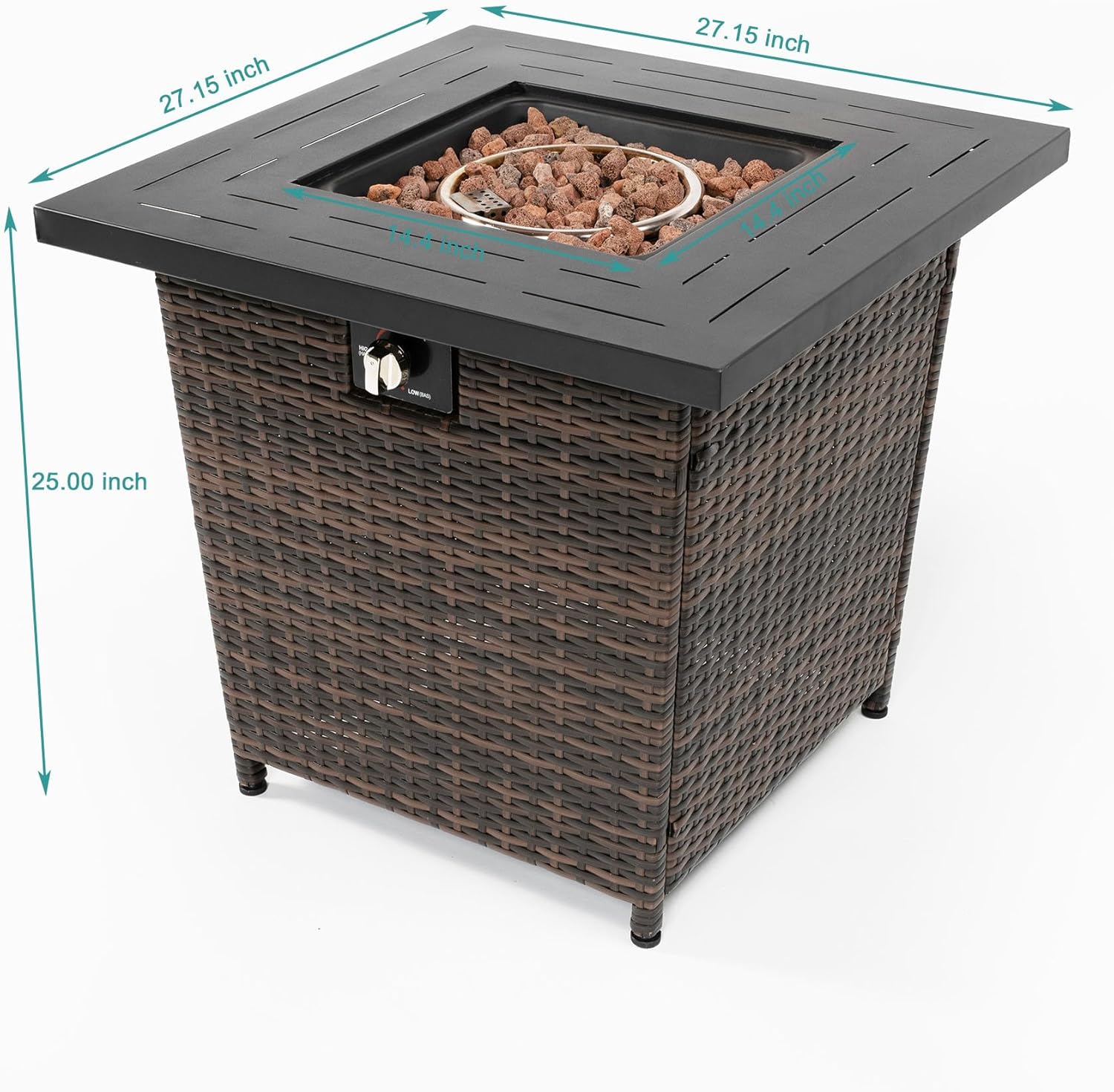28 inch Willow Square fire Pit Table is a Must-Have Heating Tool for Winter, Combining Warmth and Quality