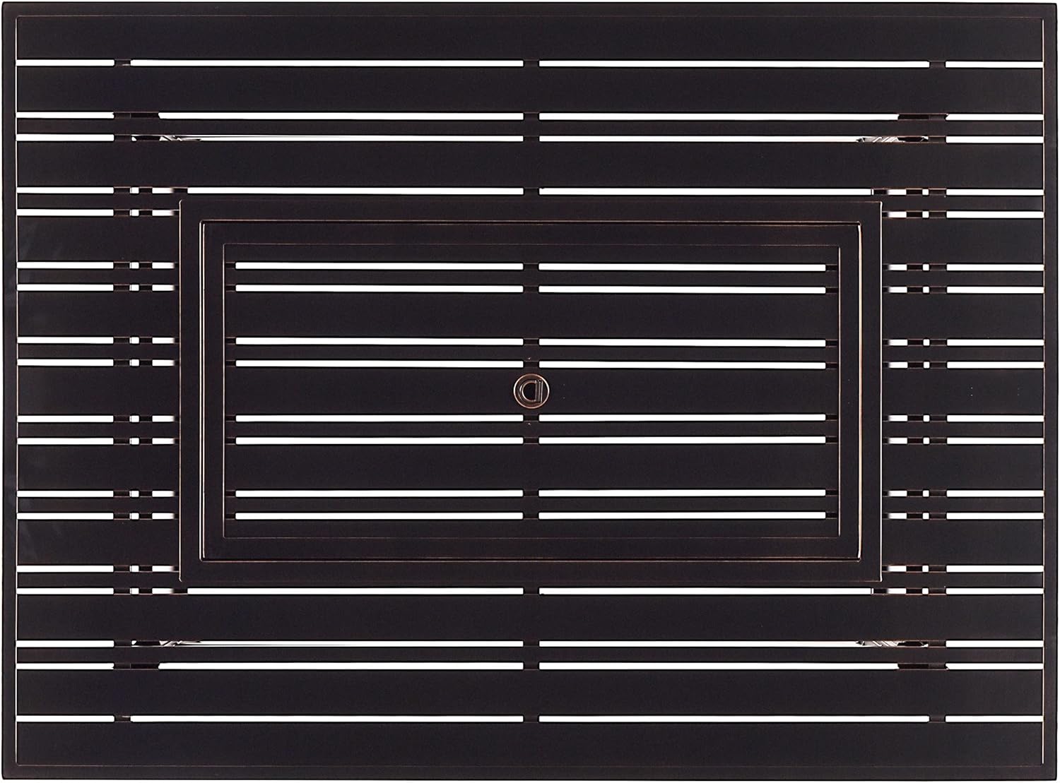 Oakland Living Rectangular 48 in. x 36 in. Aluminum Propane Fire Pit Table, Glass Beads, Two Covers, Lid, 57,000 BTUs in Copper Finish Black