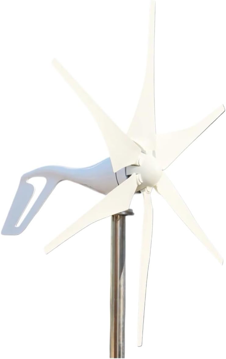 Horizontal Turbine 3000W Low Noise Wind Turbine Generator Kit 12V/24V/48V Low Wind High Eificiency Automitic Multi-Leaf Low Starting Speed for Home(1000W,with MPPT Controller_12V)
