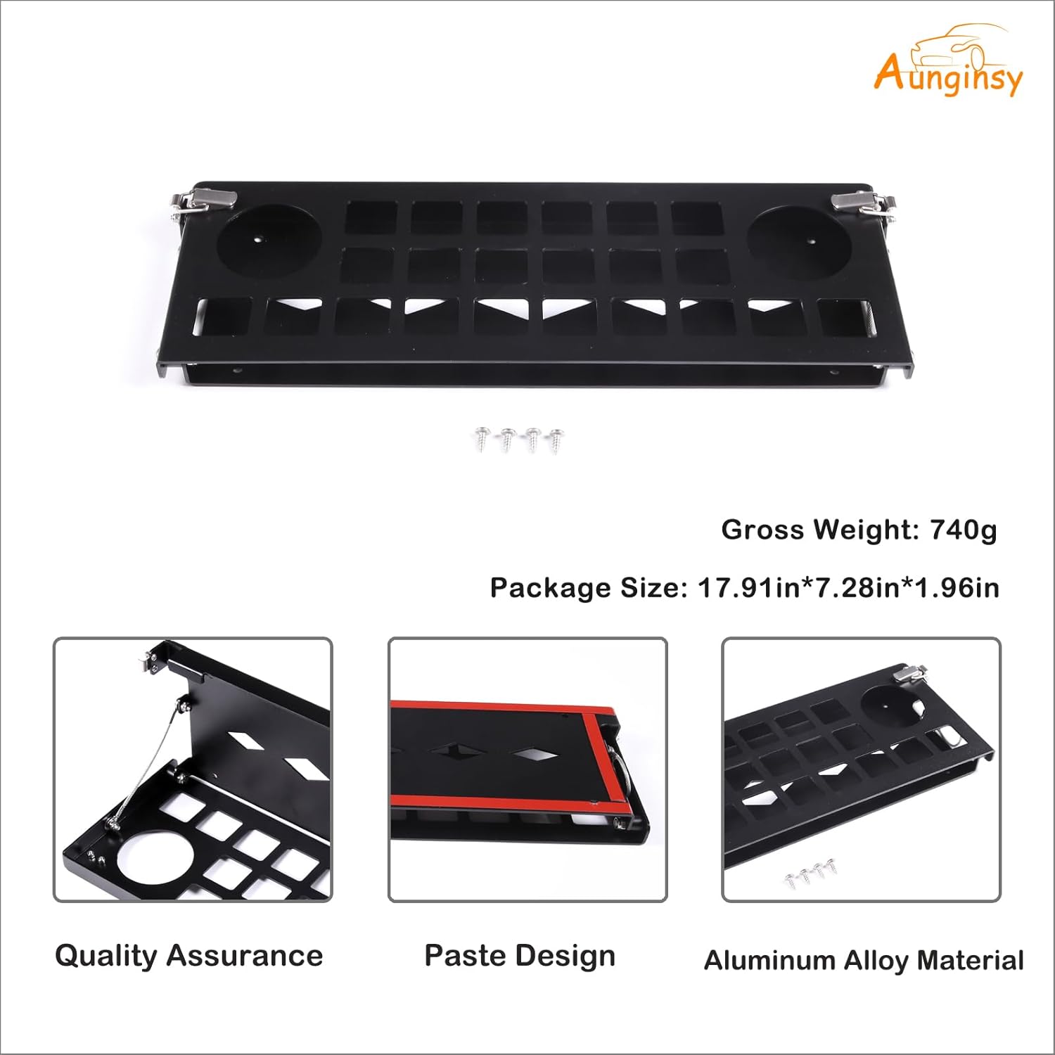 Car Passenger Foldable Storage Tray Organizer Fit Toyot@a FJ Cruiser 2007-2024 Aluminum Car Center Console Co-Pilot Multifunctional Storage Organizer Tray Rack Mount Bracket Expansion Accessories