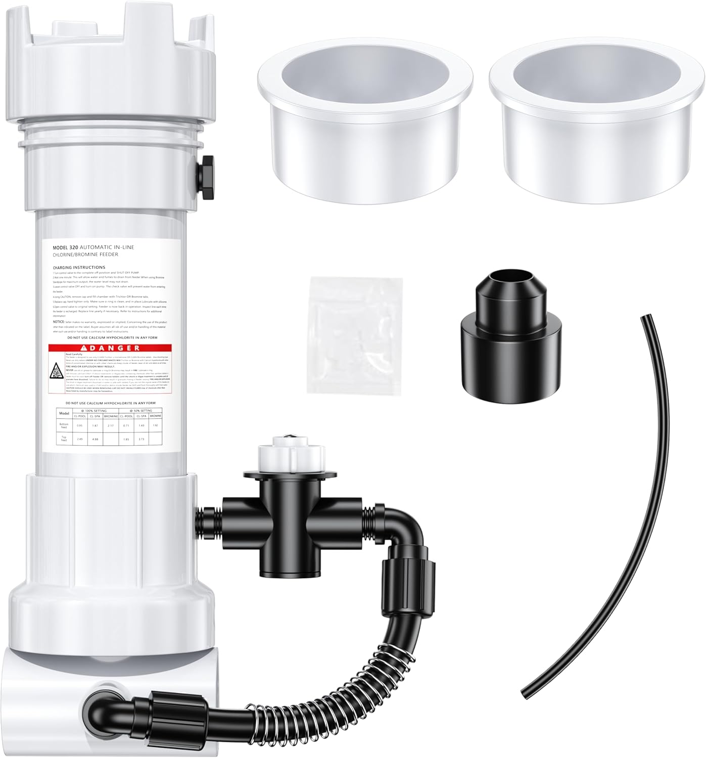 2025 Upgraded 320 Pool Automatic Inline Chlorine/Bromine Feeder Compatible with Rainbow 320 Chlorinator,Replacement R171096 Pool Chlorinator for Various Online and Offline Pools and spa Centers