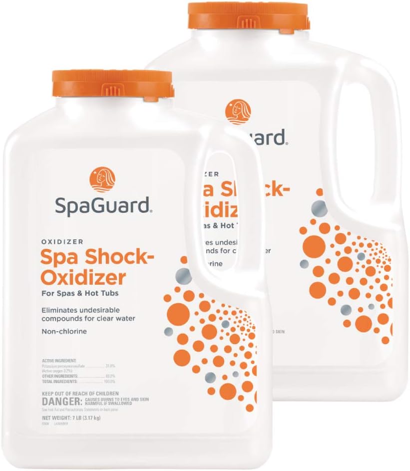 SpaGuard Spa Shock Oxidizer for Spas & Hot Tubs, 7 lb, Pack of 2, Non-Chlorine Oxidizer, Easy to Use, Quick-Dissolving Shock Treatment