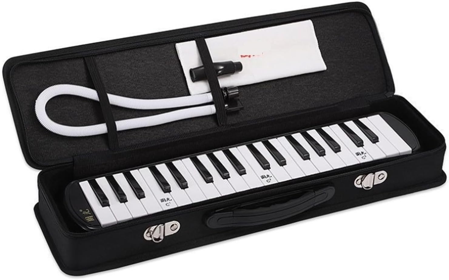 Melodica 37 Key Melodica Children Beginner Portable 32 Keys Adults Button Keyboard Musical Instruments(37 key Black)