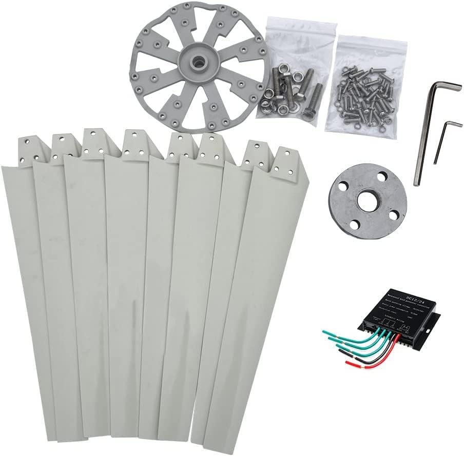 5000W Windmill Turbine Generator Kit,8 Blades Low Starting Wind Speed Horizontal Wind Turbine Generator with MPPT Controller