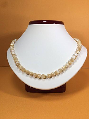 mother of pearl necklace, mother of pearl necklace, gemstone necklace, birthstone necklace, march birthstone necklace 4-5 mm