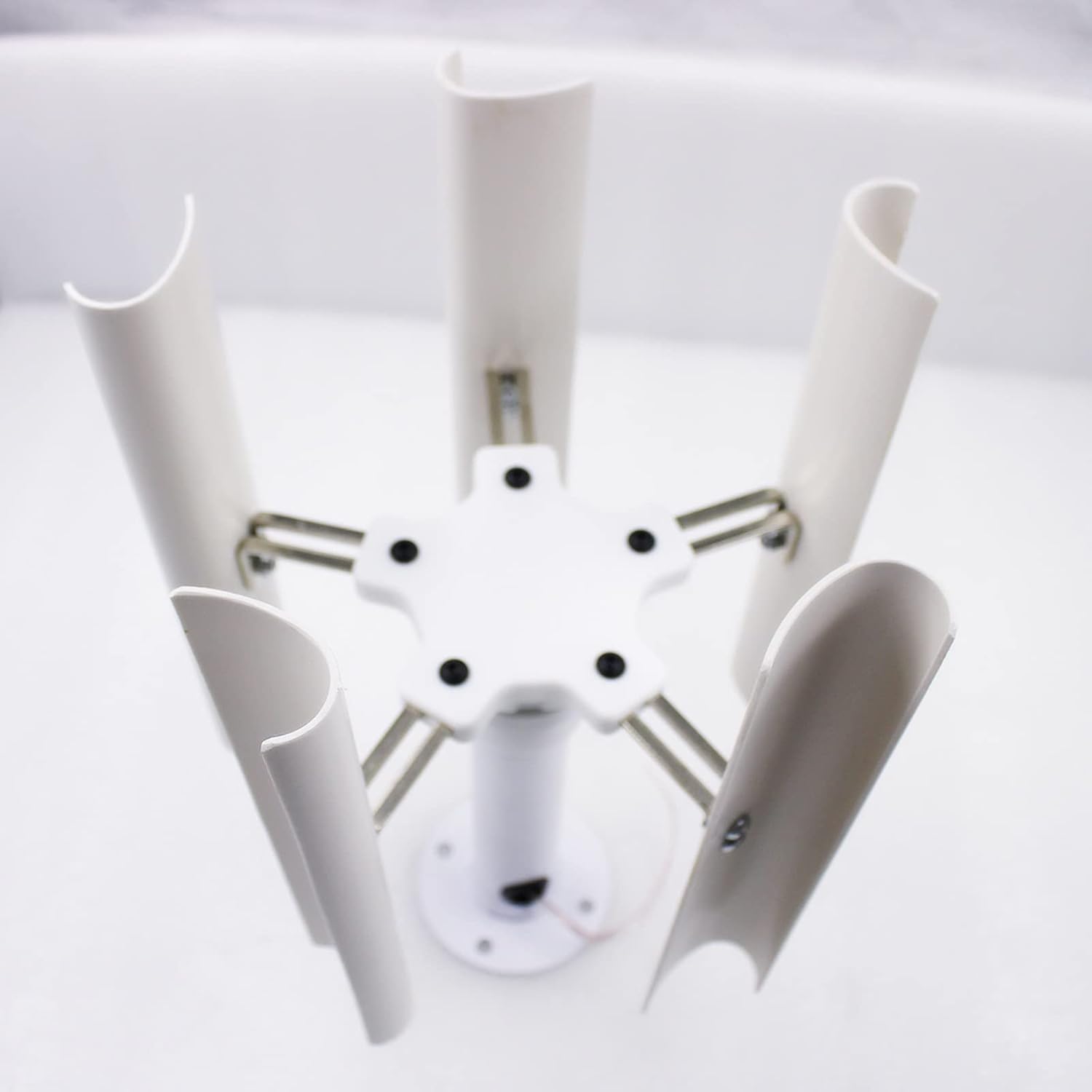 35W Vertical Axis Wind Turbine Model DIY 5 Blades Three Phase Permanent Magnet Brushless Generator Vertical Axis Breeze Portable Low Speed Outdoor Windmill