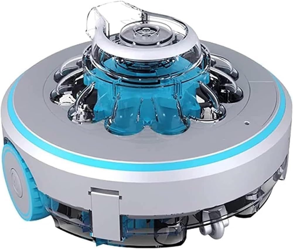 Cordless Robotic Pool Cleaner, Smart Automatic Robotic Pool Cleaner, Rechargeable Battery, Easy to Clean Filter Cartridges, for Above-Ground or In-ground Swimming Pool Up to 540+Sq Ft