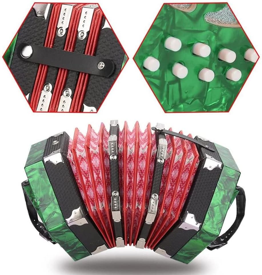 20 Buttons Accordion Concertina,for Kids, Solo and Ensemble, Easy to Learn Music Accordion Instrument, Musical Instrument for Home and Classroom