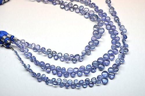 13 inch natural beads strand of 7-4mm smooth heart tanzanite gemstone beads for DIY jewelry - necklace, bracelet, earring, ring.