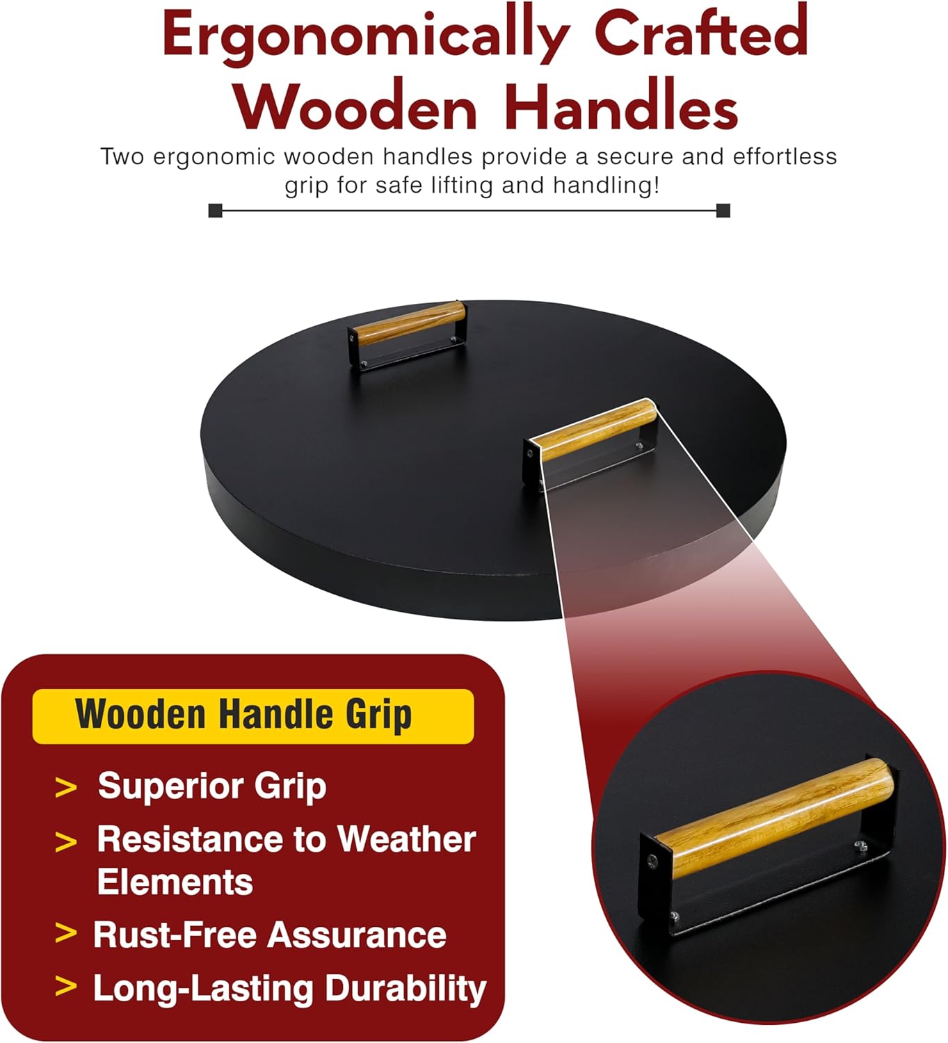 FEBTECH Fire Pit Cover Lid 27.5