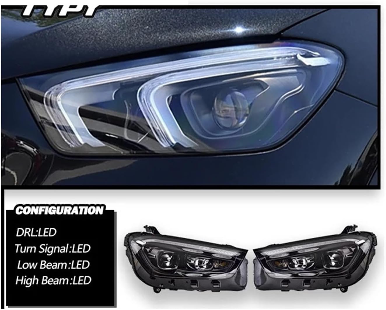 Car Lights Compatible For Benz GLE W167 Headlight 2020-2024 LED Projetor Head Lamp Daytime Running Light Automotive Accessories