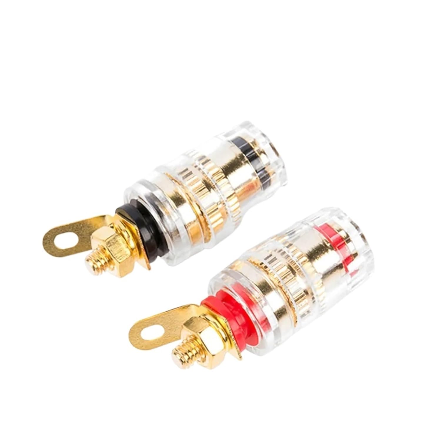 2PCS Audio Connector Terminals Banana Socket 4mm Binding Post Terminal Brass Gold Plated for Speaker Amplifier Acoustic(20PCS,Black)