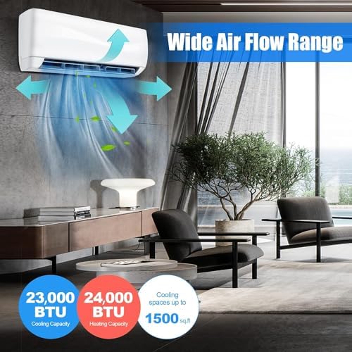 GLACER 24000BTU Mini AC Split-System, 18.5 SEER2 Ductless Air Conditioner w/Pre-Charged Condenser, White (24000BTU, 220V, 18.5 SEER2)