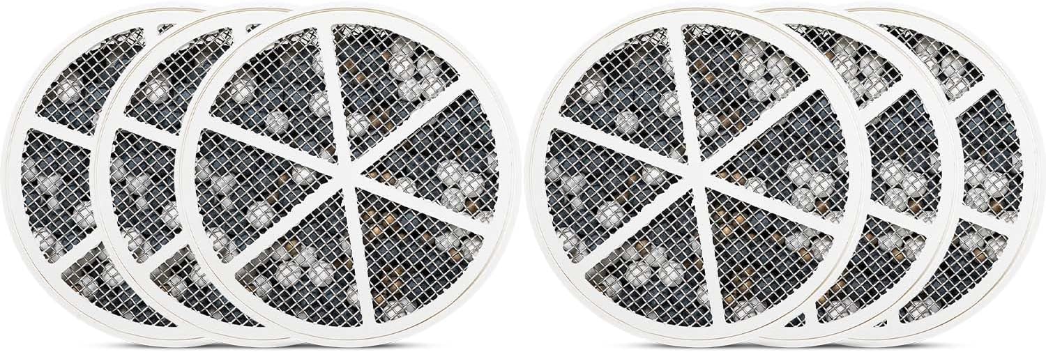 Crystal Quest Bath Ball Replacement Cartridge – Removes Chlorine, PFAS & Odors – Easy-to-Install Water Filter – Eco-Friendly, Durable & Skin-Safe – Built in the USA [6 Pack]