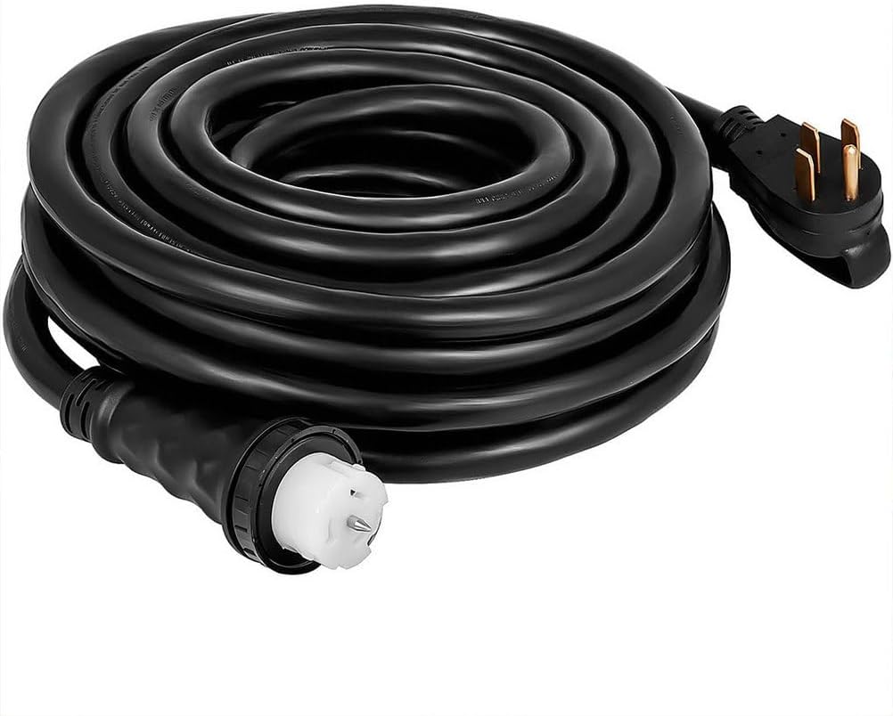 15 FT 50 Amp Generator Extension Cord, 4 Wire 6 Gauge STW 6/3+8/1 125V 250V Heavy Duty Generator Locking Power Cord N14-50P & SS2-50R & CS6364 Twist Lock Connectors