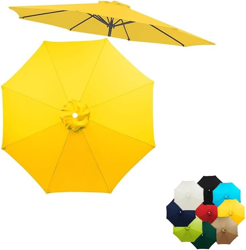 Umbrella Replacement Canopy, 6.5ft 8ft 9ft 10ft Umbrella Replacement Top Cover For Patio Parasol Replacement Canopy Cover 6 Ribs/8 Ribs(Navy,8.9ft/2.7m-6ribs)